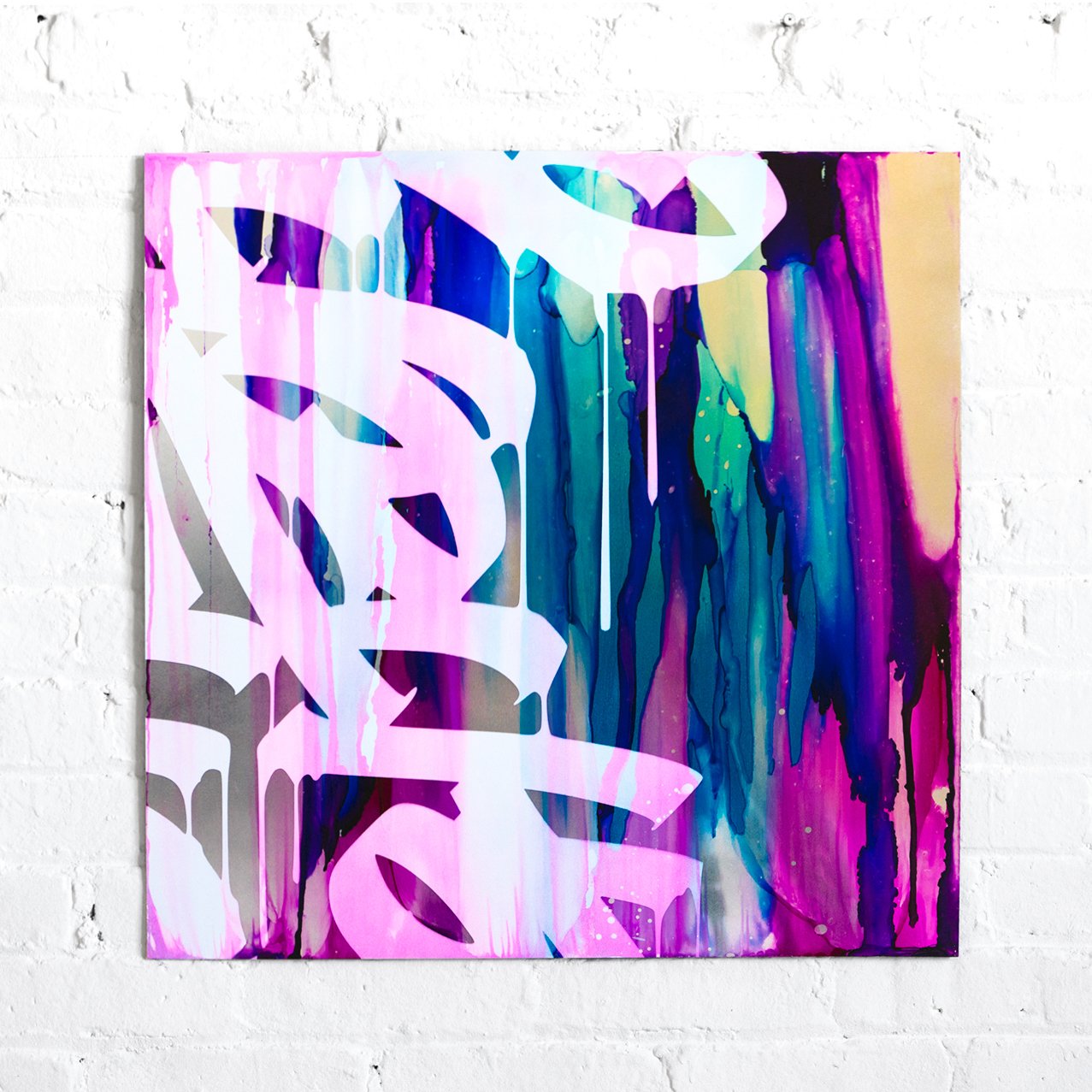 Fragments 2 by Jeremy Penn — Inks & spray paint on polished aluminum