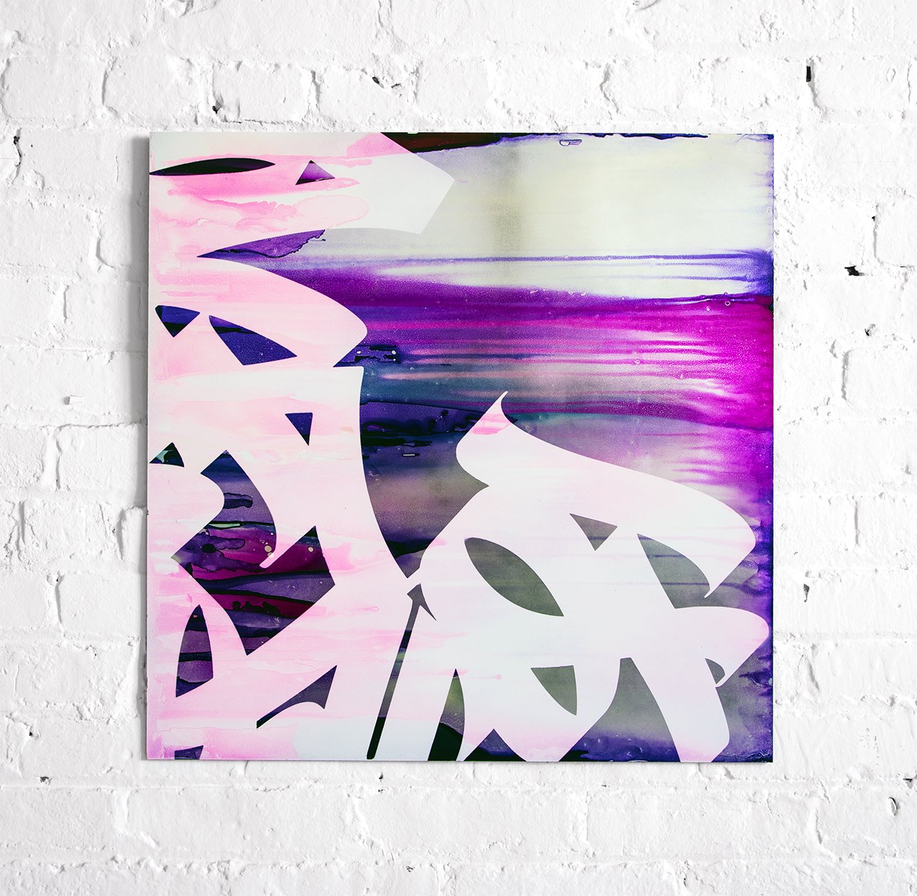 Fragments 1 by Jeremy Penn — Inks & spray paint on polished aluminum