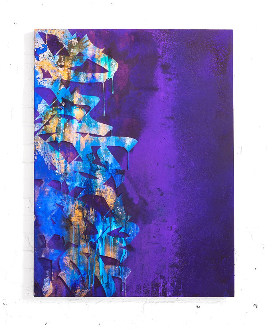 Street Poetry by Jeremy Penn — Stainless Steel, Vintage Erotica, & Spray Paint on Panel