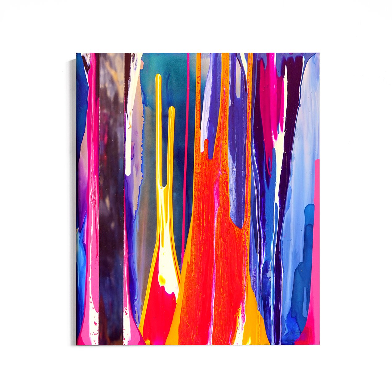 August Sunset by Jeremy Penn — Ink and acrylic on polished aluminum