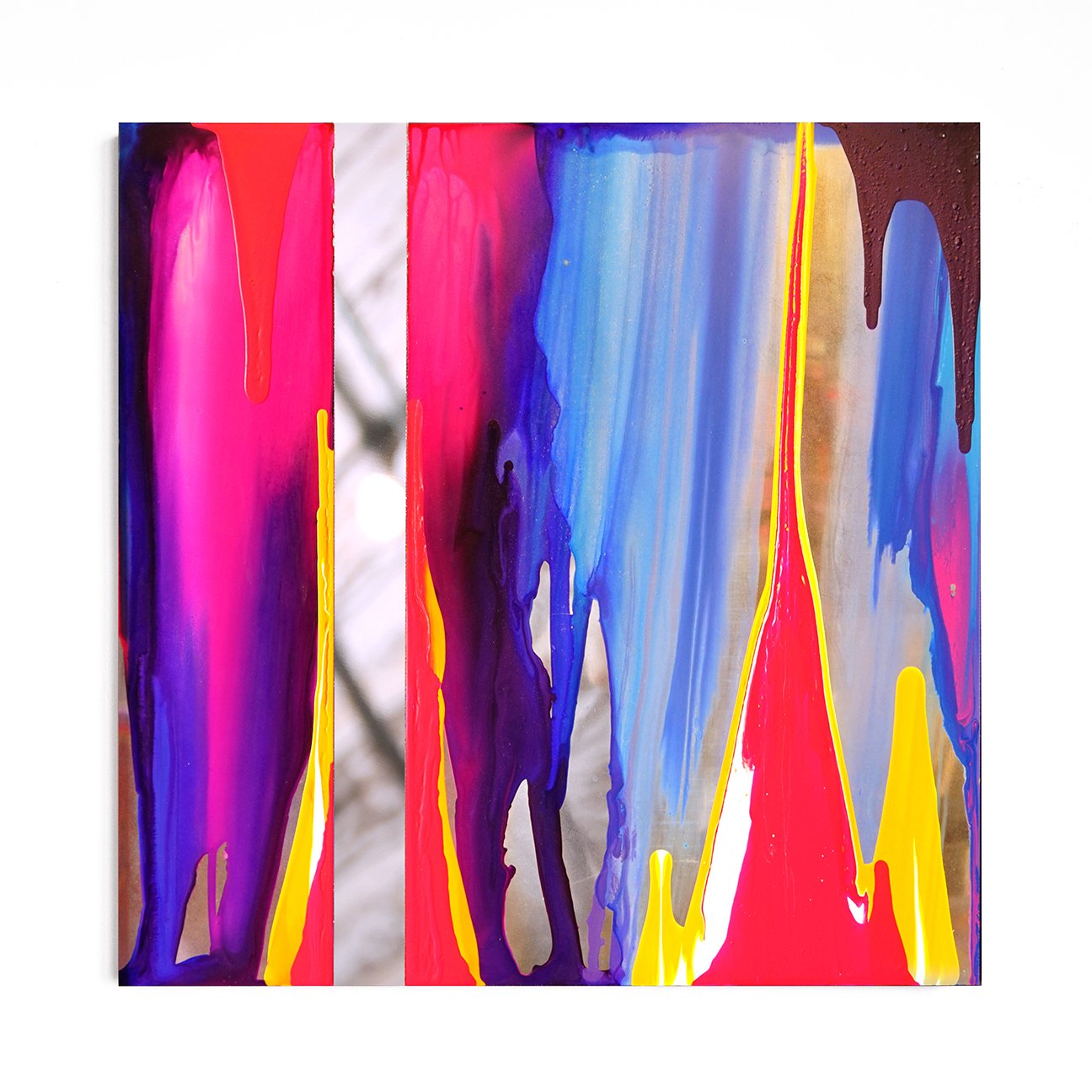 July Sunset by Jeremy Penn — Ink and acrylic on polished aluminum